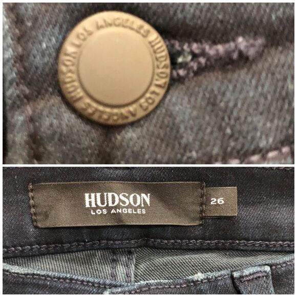 HUDSON - NWT - Sz 26 "Nico" Midrise Cigarette Jean/Grommet Detail in After Night - Picture 12 of 16